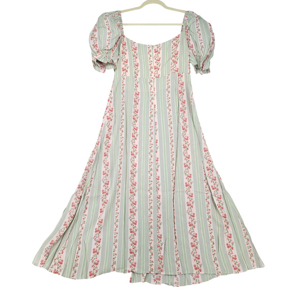WeWoreWhat Puff Sleeve Floral Midi Dress 🌿 Size 12 NWT Cottagecore Vibes - Picture 2 of 7